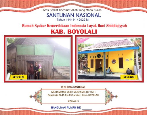 Siang Malam Wujudkan Rumah Syukur di Boyolali